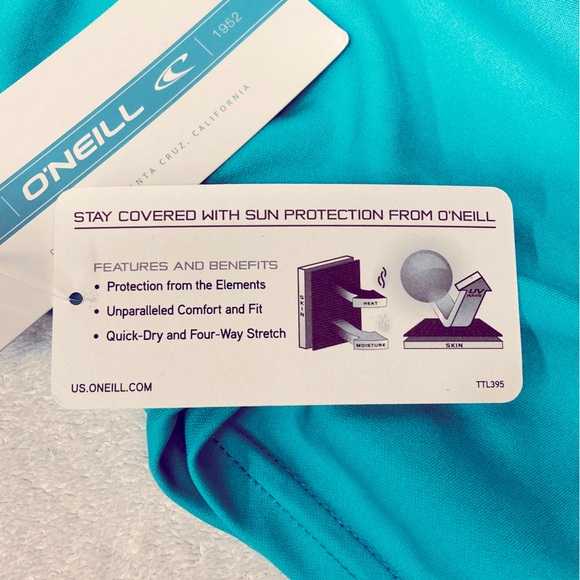 O’Neill Women’s UPF 30+ S/S SUN SHIRT Turquoise Medium - Picture 10 of 11